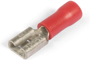 РПИ-М 1,5-(4,8) (РПИ-М 1.5-5-0.8), Клемма, Разъем плоский изолированный (мама) красный 0.5-1.5 мм²\К