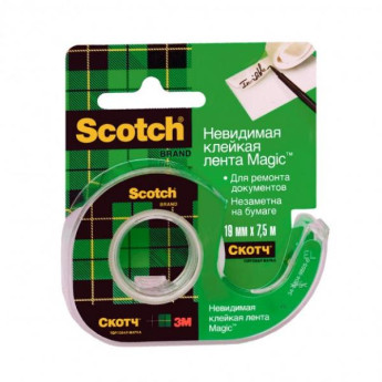 Клейкая лента Scotch® 19*7,5 канцелярская, невидимая, в блист.уп. 8-1975R2 (1уп*2шт)