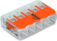 Зажим 5х4 мм (б/пасты с рычажком, прозрачный) WAGO 221-415