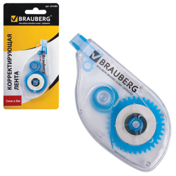 Корректор ленточный Brauberg 5мм*6м, в блистере, 221685