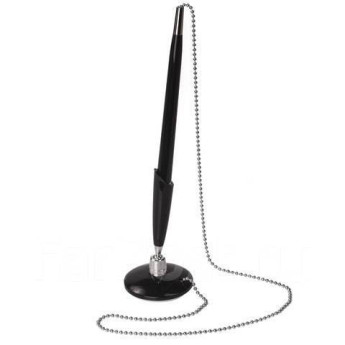 Ручка шар на липучке Brauberg синяя, корпус черный, 0,5мм 140889