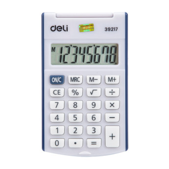 Калькулятор Deli E39217/BLUE (синий) карманный 8р, крышка