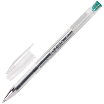 Ручка гел BRAUBERG «Jet», ЗЕЛЕНАЯ, корп прзр, узел 0,5 мм, линия письма 0,35 мм, 141021 РАСПРОДАЖА