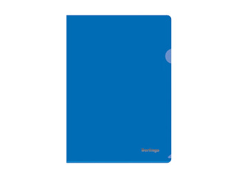 Папка-уголок А5 Berlingo плотн. пласт. 0,18мм синяя AGp_05102 РАСПРОДАЖА