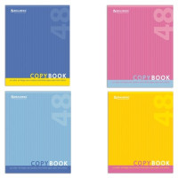 Тетрадь А5 48л. BRAUBERG ЭКО клетка, обложка картон, ОДИН ЦВЕТ, 401867