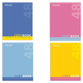 Тетрадь А5 48л. BRAUBERG ЭКО клетка, обложка картон, ОДИН ЦВЕТ, 401867