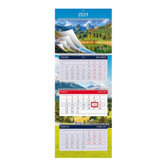 Календарь настен. кварт. 2024г "Великолепие природы" 3бл., 4гр., бегун. 3Кв4гр2ц_29723 Hatber