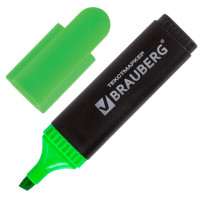 Текстовыделитель BRAUBERG "Contract" зеленый, скошенный/1-5мм 150390