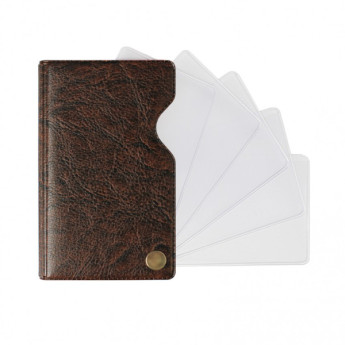 Визитница д/дисконтных и визитных карточек, кожзам, на 10 карт., на винте, коричневая 2901.И-204 ДПС