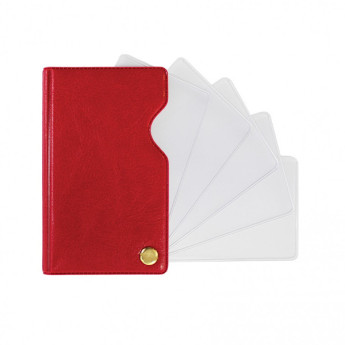 Визитница д/дисконтных и визитных карточек, кожзам, на 10 карт., на винте, красная 2901.И-202 ДПС