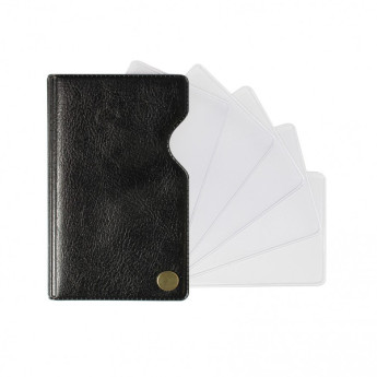 Визитница д/дисконтных и визитных карточек, кожзам, на 10 карточек, на винте, черная 2901.И-207 ДПС