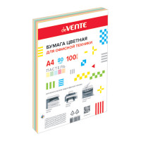 Бумага А4 80г/100л (5цв по 20л) пастель 2072219 deVENTE