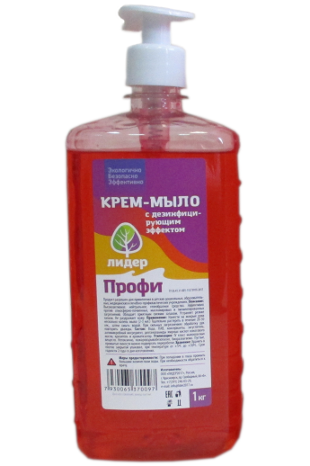 Мыло жидкое дезинфицирующее 1000 мл, Лидер Профи, антибактериальное, дозатор