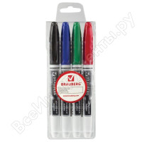 Набор маркеров для досок 4шт Brauberg 150850 /ассорти/круглый/4мм РАСПРОДАЖА