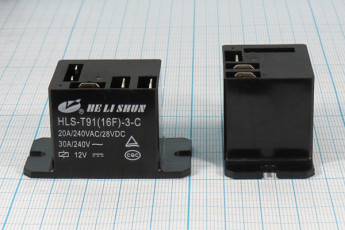 Реле DC 12V 30A 5pin HLS-T91(16F)-3/1C (50,0х27,5х28,5) HE LI SHUN (1 переключающая группа)