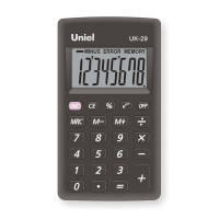 Калькулятор Uniel UK-29K (черный) карманный 8р